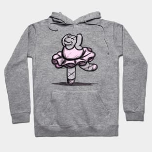 Pink Ballerina Hippopotamus Hoodie